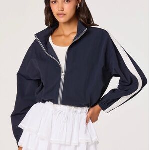 Astr Navy Bomber Jacket with White Sleeve Stripe